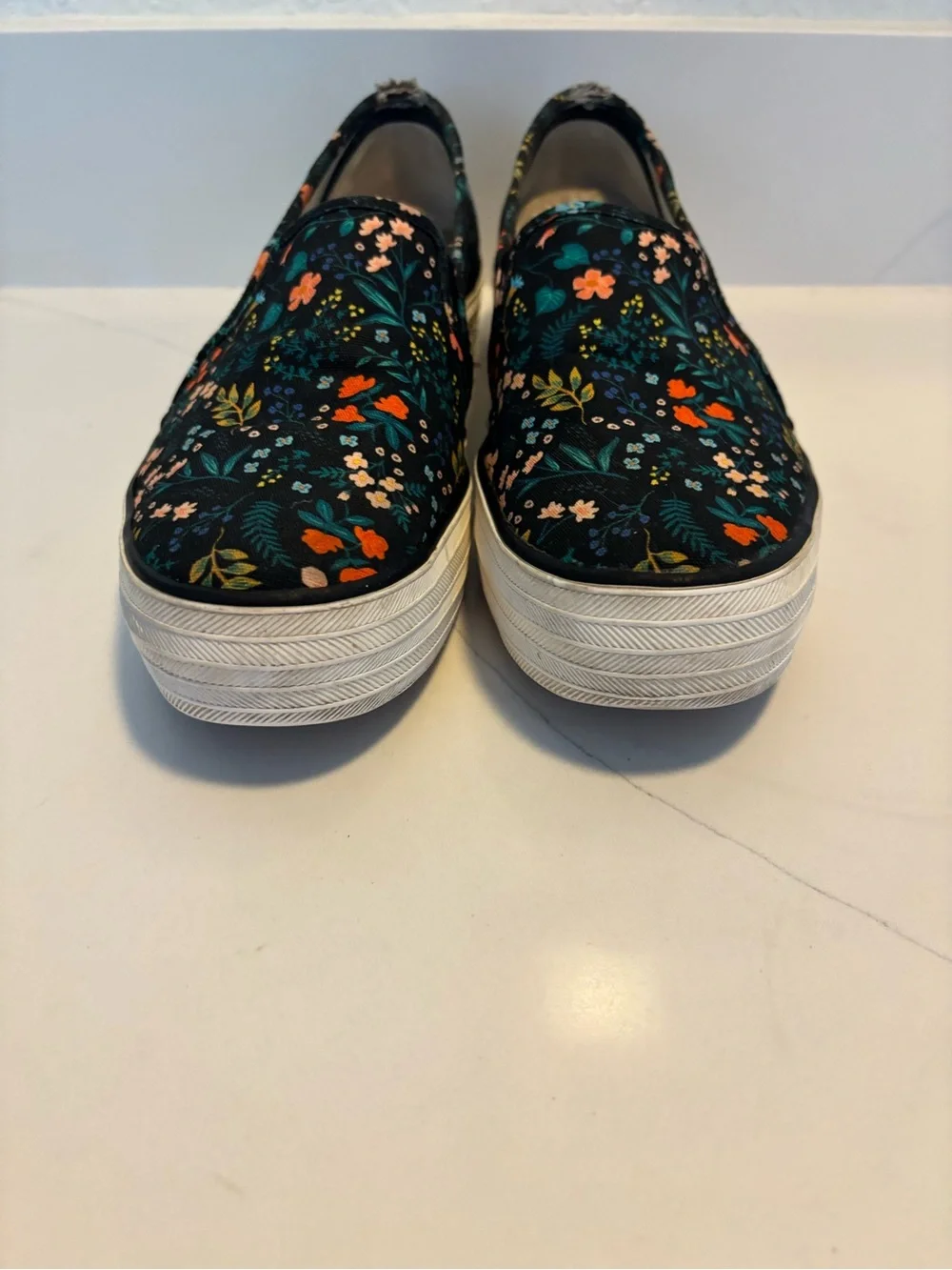 Keds X Rifle Paper Co Collab Womens Shoes Slip On Canvas Floral Casual Sz 9.5